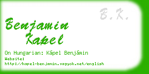 benjamin kapel business card
